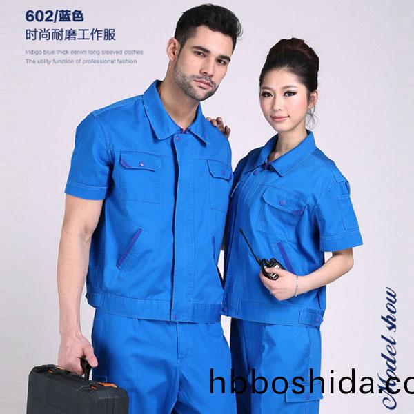 夏季純(chun)棉短袖(xiu)工作(zuo)服(fu)